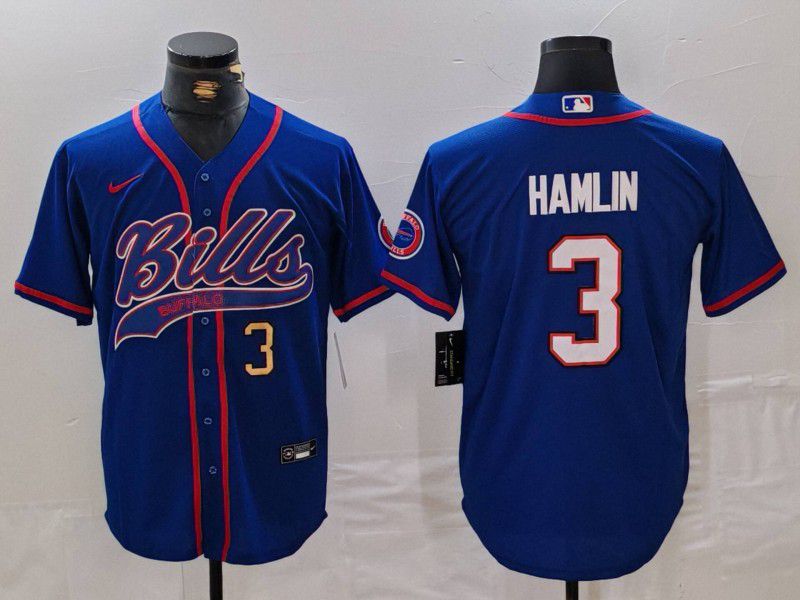Men Buffalo Bills #3 Hamlin Blue Joint Name 2024 Nike Limited NFL Jersey style 2->chicago bulls->NBA Jersey